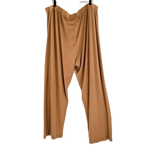 SKIMS Ribbed Sleep Wide Leg Plus Size Lounge Pants 3XL Gold - Picture 6 of 8